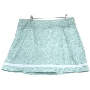Adidas Womens Size XL Ultimate365 Printed Golf Skort Mint Green White Abstract